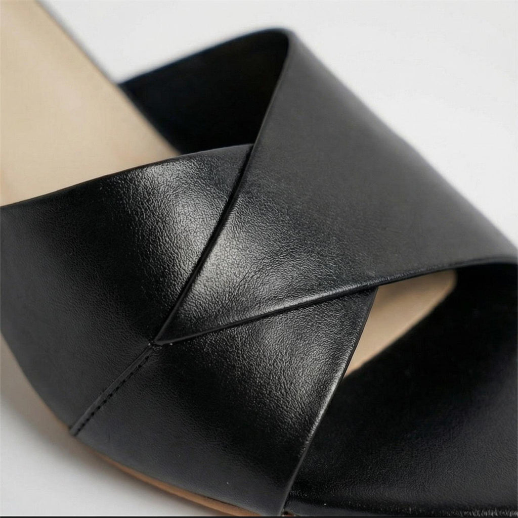 Cross-Strap Block Heel Sandals