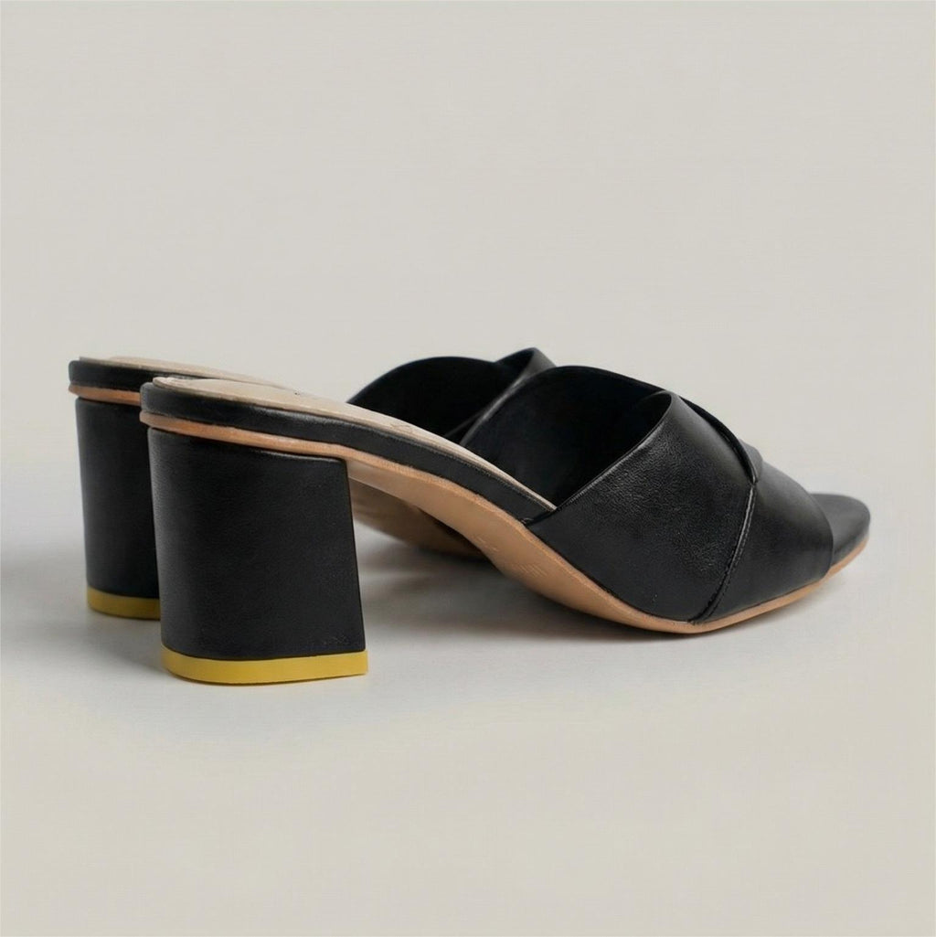 Cross-Strap Block Heel Sandals