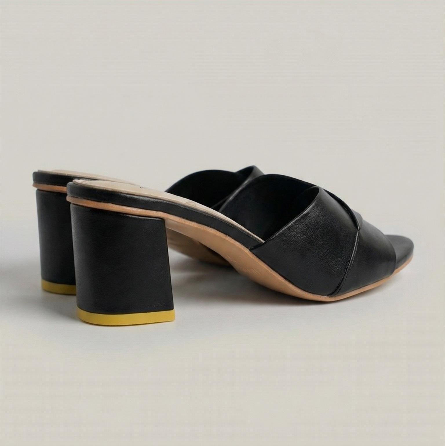 Cross-Strap Block Heel Sandals
