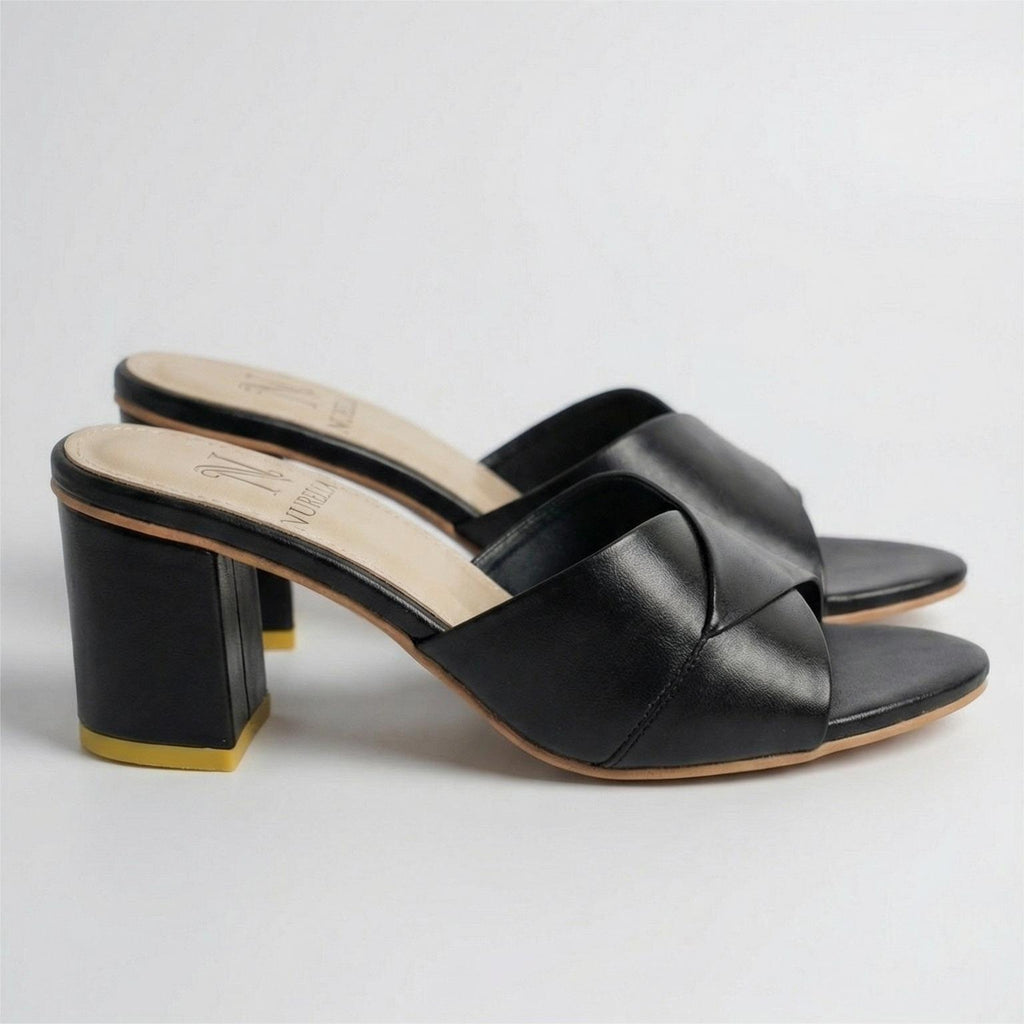 Cross-Strap Block Heel Sandals