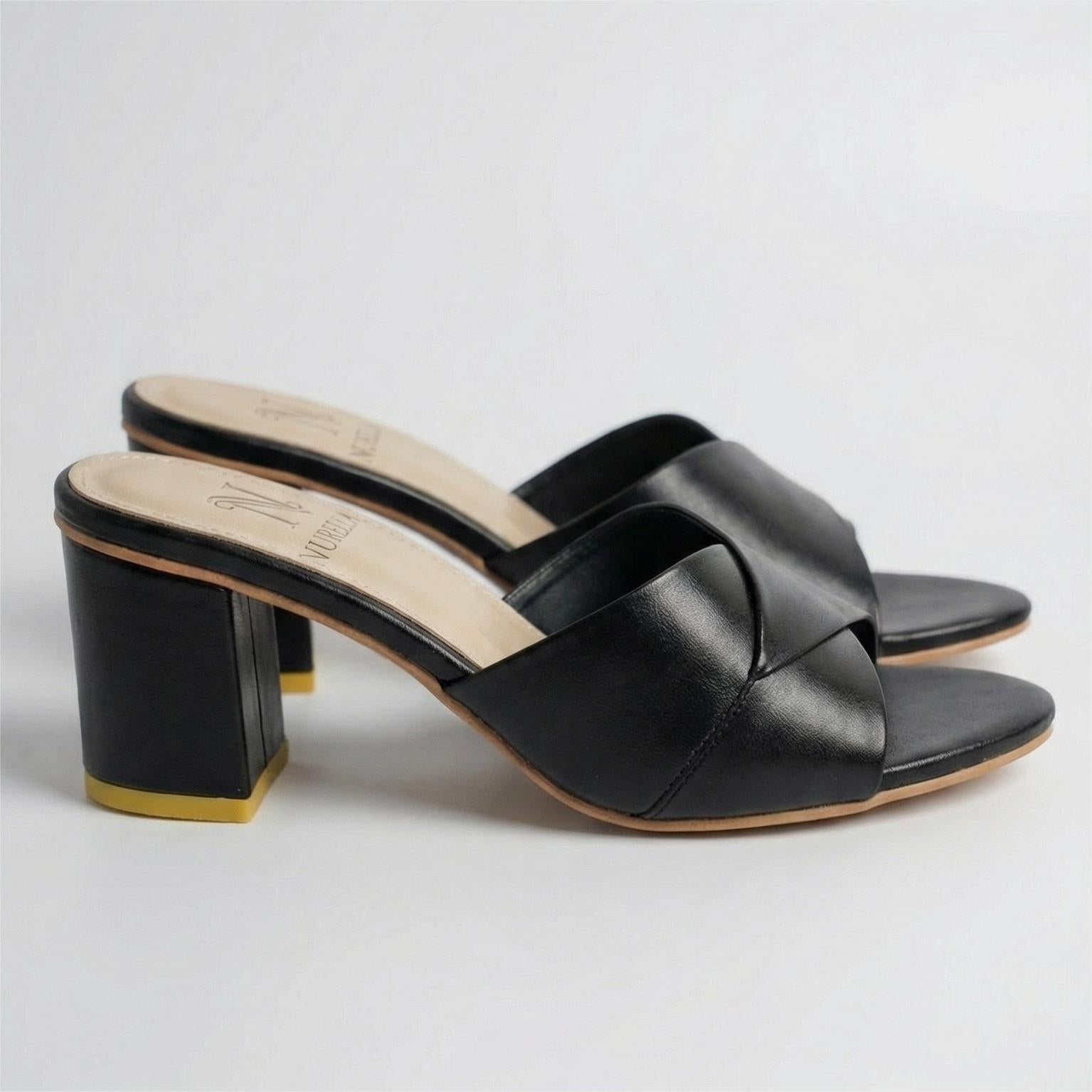 Cross-Strap Block Heel Sandals