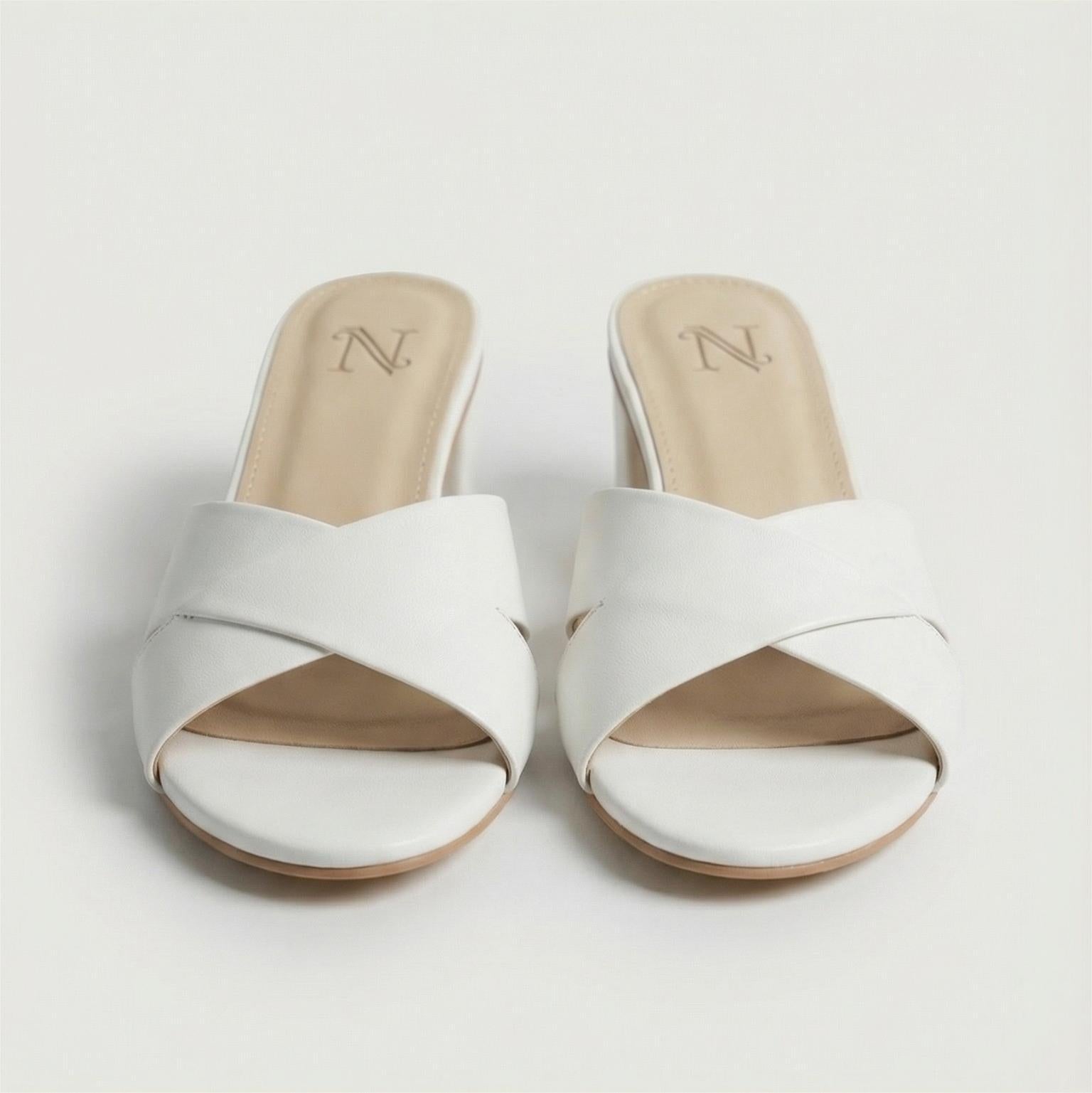 Cross-Strap Block Heel Sandals